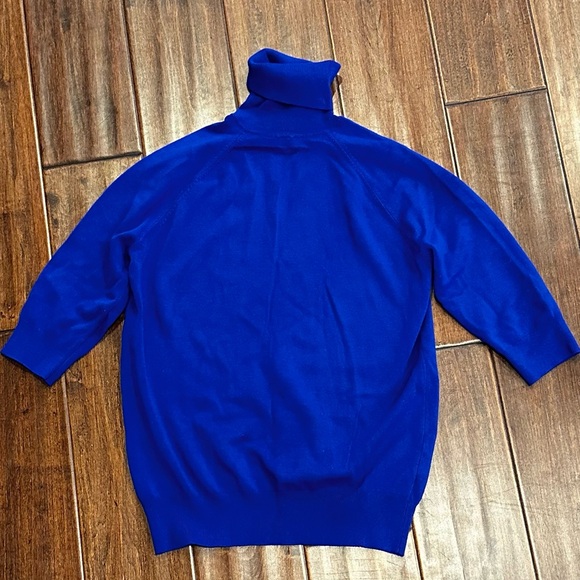 Zara Royal Blue Turtleneck Sweater 3/4 sleeves - Picture 3 of 4